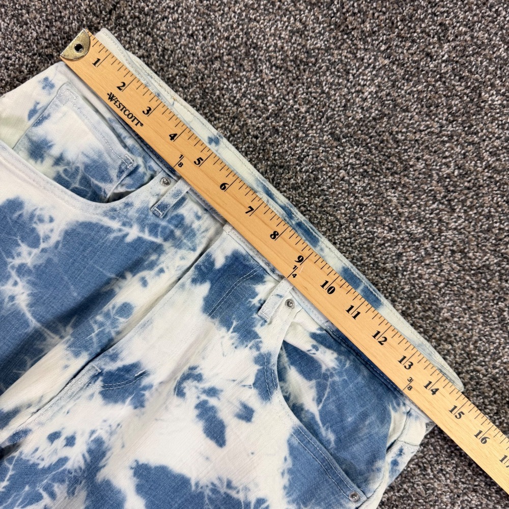 Levis 721 High Rise Skinny Ankle Tie Dye Jeans Blue White Raw Hem Womens 30 - Picture 9 of 13
